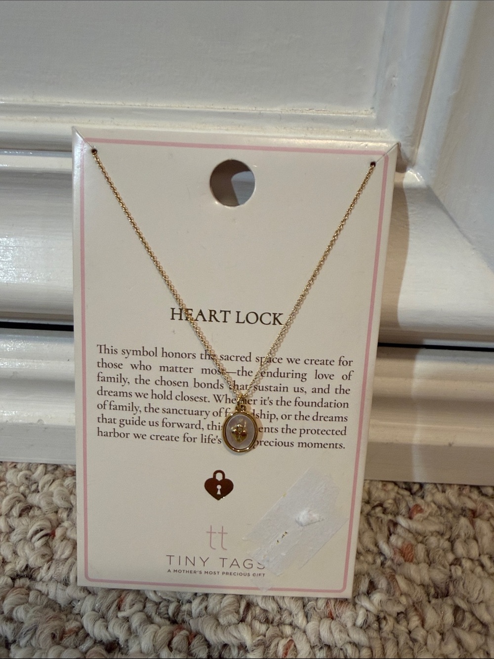 Gold Heart Lock Pendant Necklace